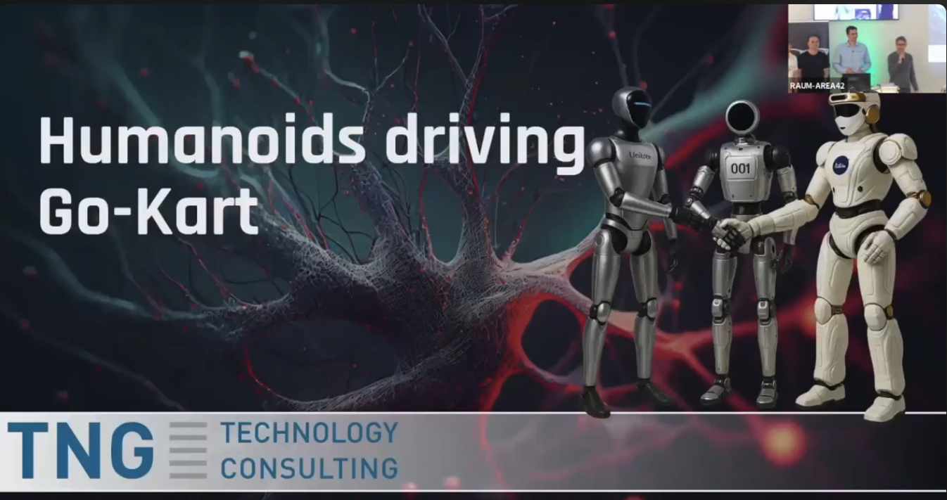 Humanoids driving go-karts